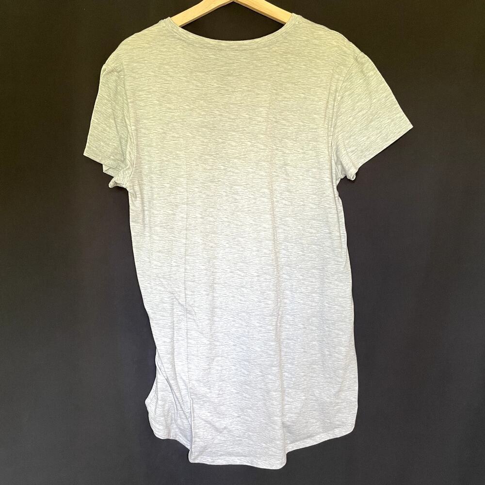 Natori V-Neck Sleep Shirt Medium Grey Womens Heathered Stretch Knit - Picture 5 of 5